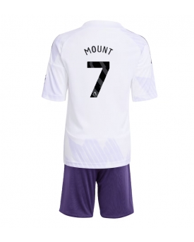 Billige Fotballdrakt Manchester United Mason Mount #7 Replika Bortedraktsett Barn 2025-26 Kortermet (med bukser)